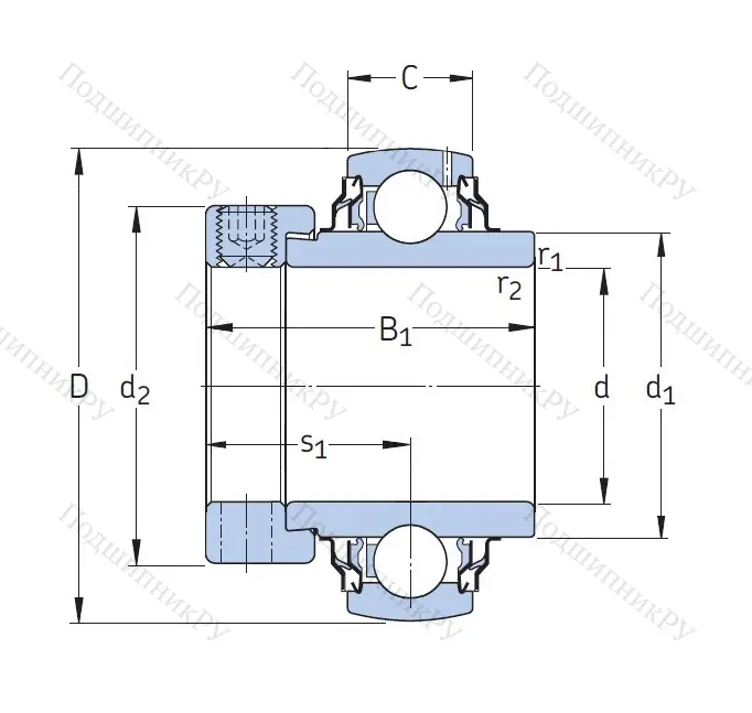 Корпусный подшипник YEL 208-2RF/VL 065 в Липецке