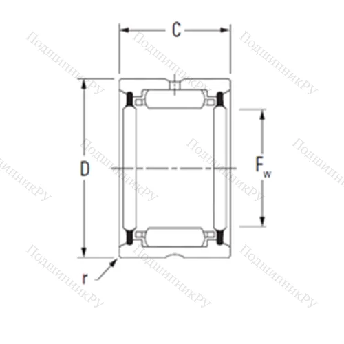 Подшипник игольчатый радиальный HJ-202820,2RS