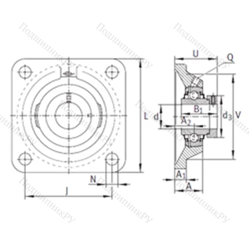 Подшипниковый узел шариковый радиальный RCJ 35-N