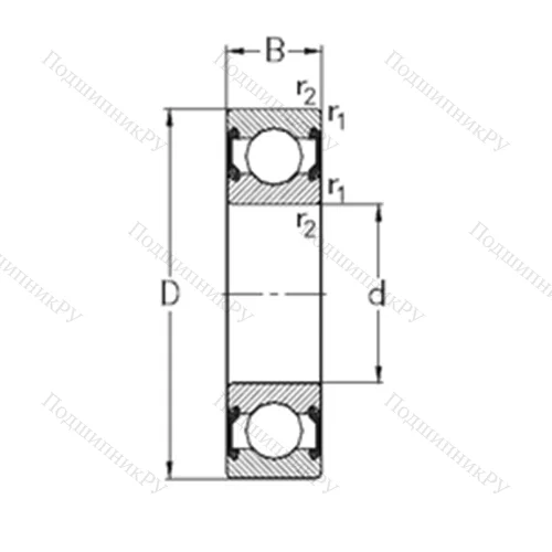 Подшипник шариковый радиальный 6004-2RS 2