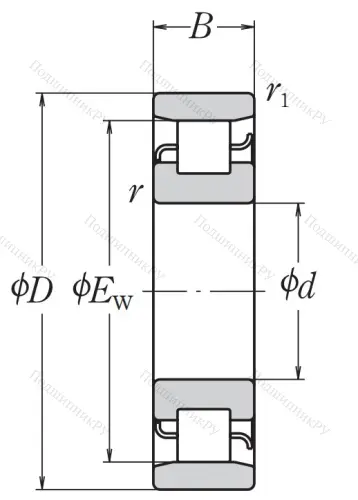 Роликовый цилиндрический подшипник N 314 W C 3 от производителя  NSK Роликовый цилиндрический подшипник N 314 W C 3 от производителя  NSK