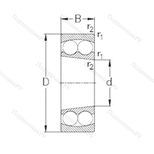 Подшипник шариковый радиальный самоцентрирующийся 1305-K