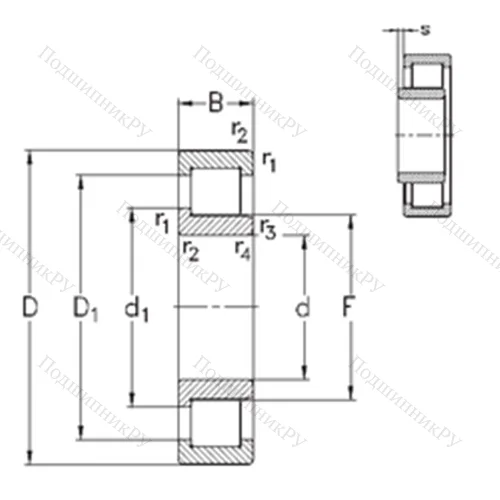 Подшипник роликовый радиальный NJ 330-E-M 6