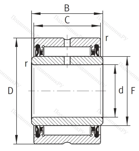 Игольчатый подшипник NA 4910 2RSR XL от производителя  INA