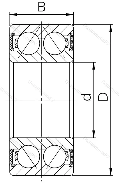 Двухрядный шариковый подшипник 1508 2RS E (2208 2RSTN) в Липецке