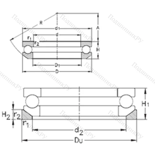 Подшипник шариковый упорный 53217+U 217