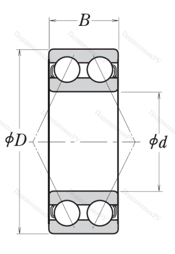 Двухрядный шариковый подшипник 3303 B 2ZRTNG C 3 от производителя  NSK