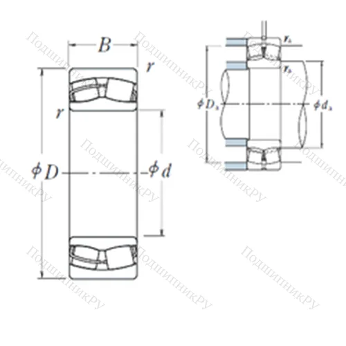 Подшипник роликовый радиальный самоцентрирующийся 23020CDE 4 от производителя  NSK Подшипник роликовый радиальный самоцентрирующийся 23020CDE 4 от производителя  NSK