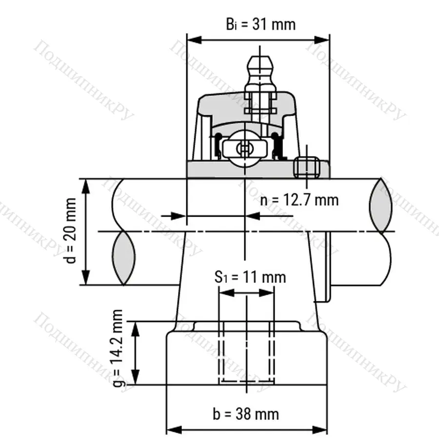 Подшипниковый узел SSUCPPL 204-W - Вал: 20 мм