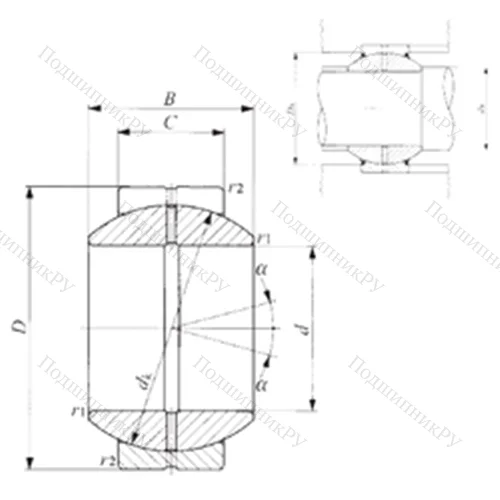 Подшипник скольжения сферический GE 50GS от производителя  IKO Подшипник скольжения сферический GE 50GS от производителя  IKO