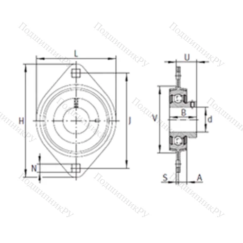Подшипниковый узел шариковый радиальный RATY 17