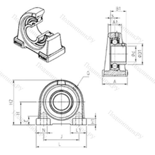 Подшипниковый узел шариковый радиальный USPA 205