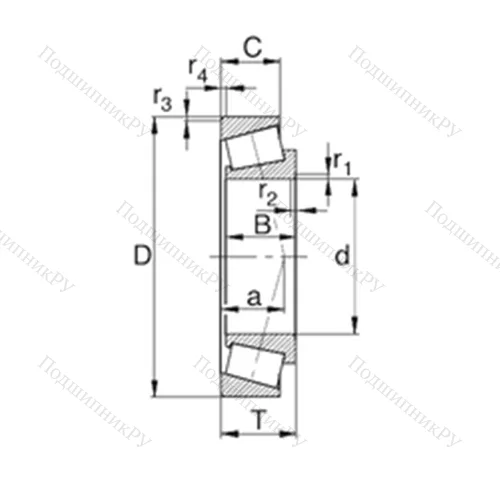 Подшипник роликовый радиально-упорный TR 407215
