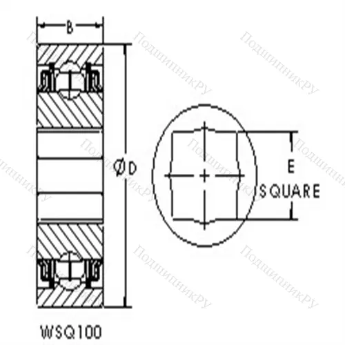 Подшипники шариковые радиальные с квадратным отверстием GWSQ 110-102 от производителя  AST