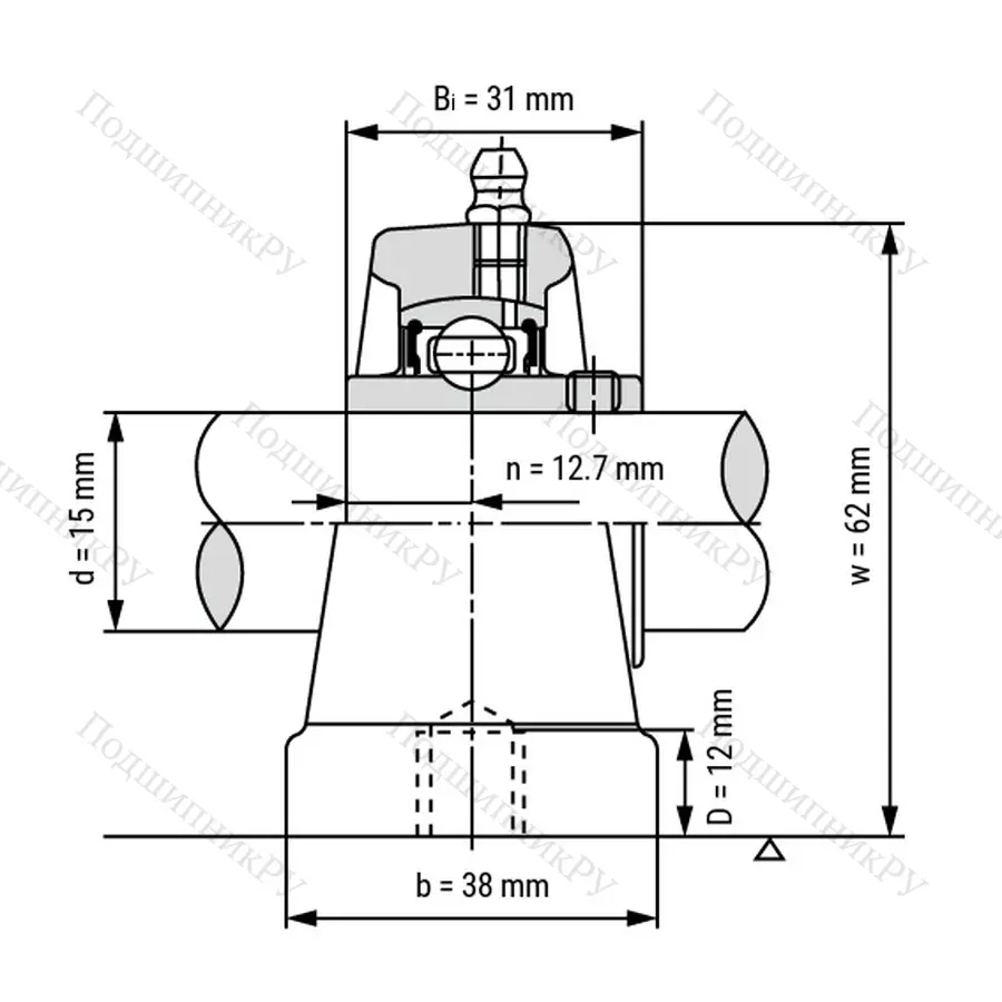 Подшипниковый узел UCPA 202 - Вал: 15 мм