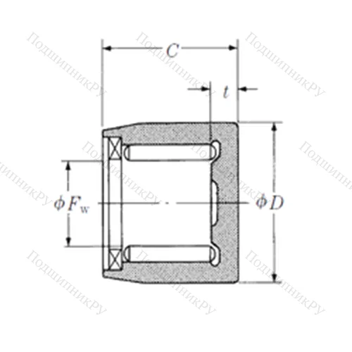 Подшипник игольчатый радиальный NSA 02001
