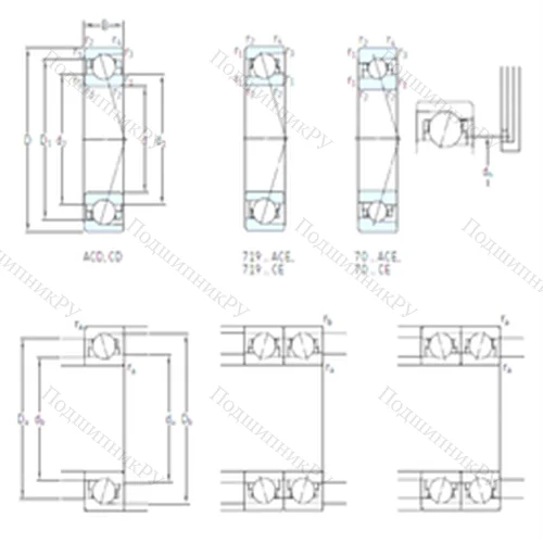 Подшипник шариковый радиально-упорный 7012 CD/HCP 4A от производителя  SKF Подшипник шариковый радиально-упорный 7012 CD/HCP 4A от производителя  SKF