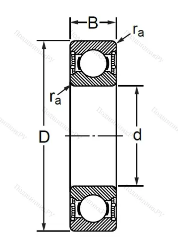Шариковый однорядный подшипник 180505 (62205 2RS) в Липецке