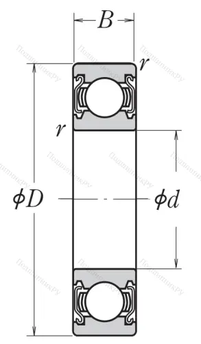 Шариковый однорядный подшипник 80207 (6207 ZZ) в Липецке