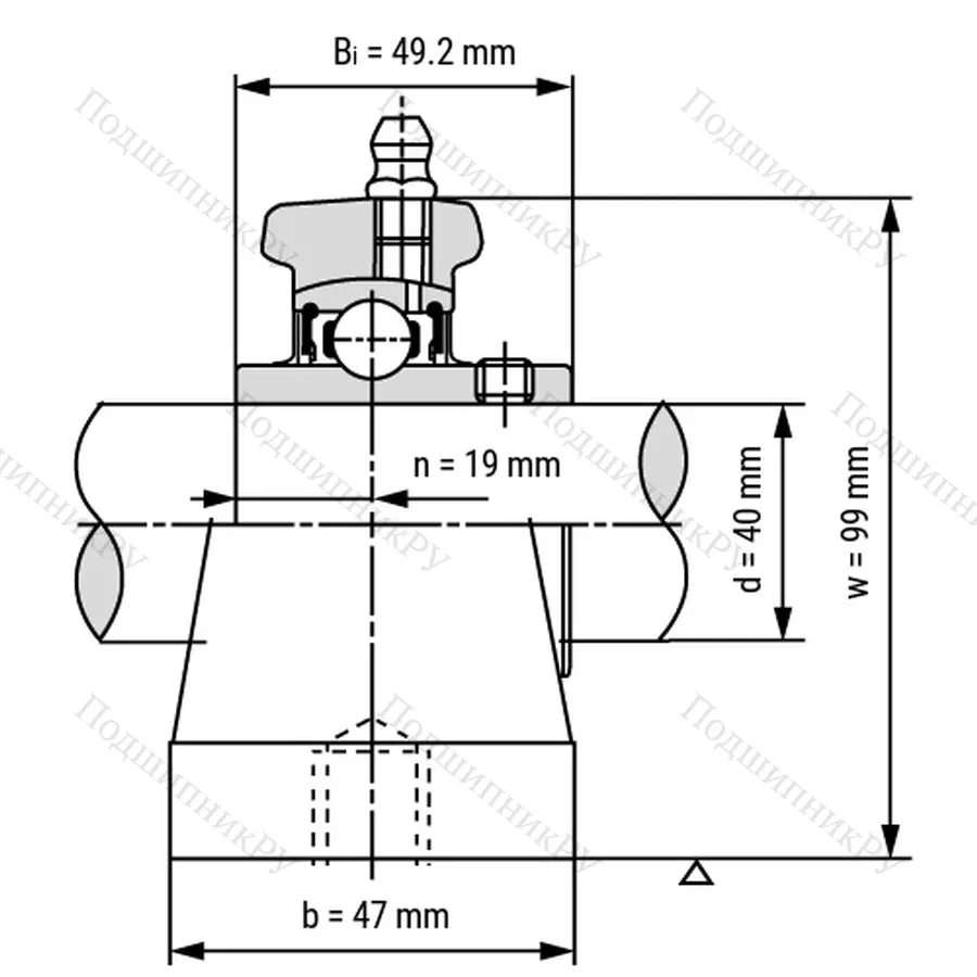 Подшипниковый узел UCPW 208 - Вал: 40 мм
