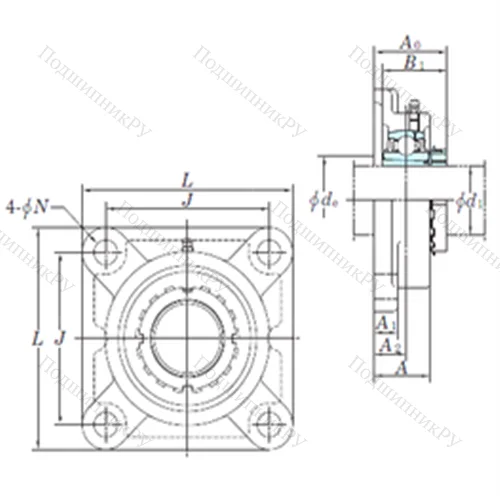 Подшипниковый узел шариковый радиальный UKFX 08