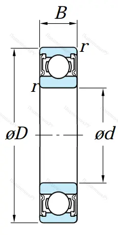 Однорядный шариковый подшипник 6913 2RS от производителя  KOYO