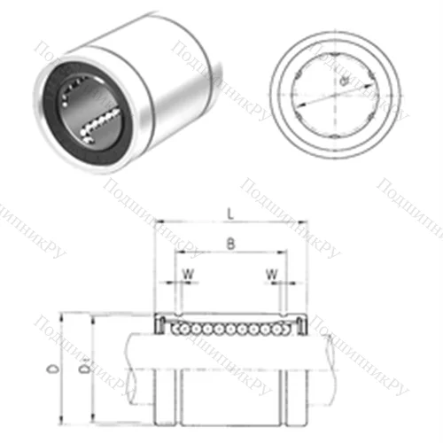 Подшипник шариковый линейный LM 60UU от производителя  Samick