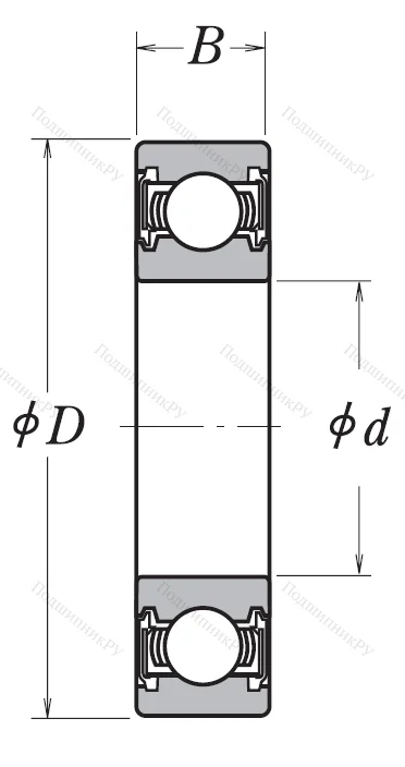 Однорядный шариковый подшипник 6915 VV