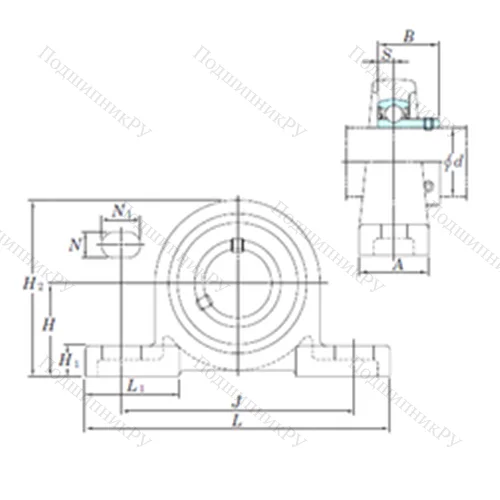 Подшипниковый узел шариковый радиальный BLP 201-8