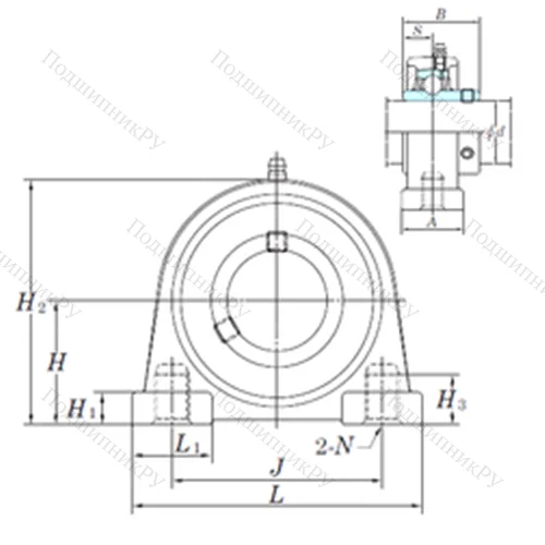 Подшипниковый узел шариковый радиальный UCSPA 208H 1S 6