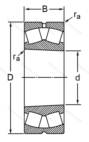 Сферический роликовый подшипник с конической посадкой на вал 30-113632 АМН (22332 CAKW 33C 3) в Липецке