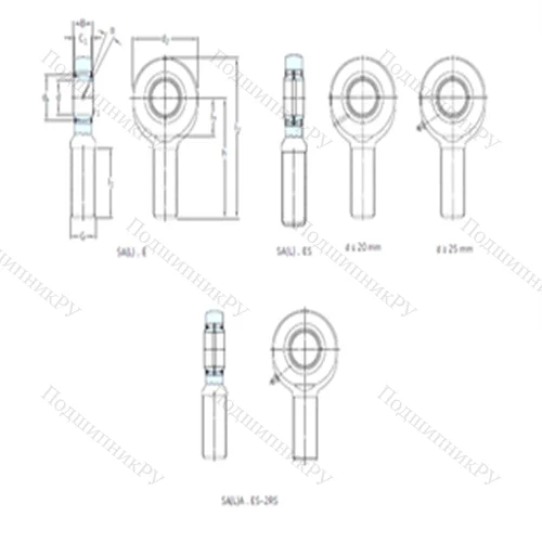 Подшипник скольжения сферический SAL 35ES-2RS от производителя  SKF