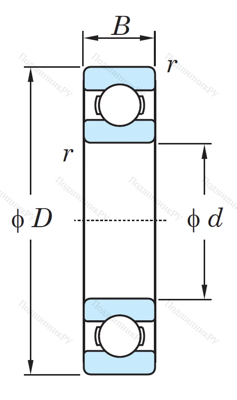 Однорядный шариковый подшипник 16014