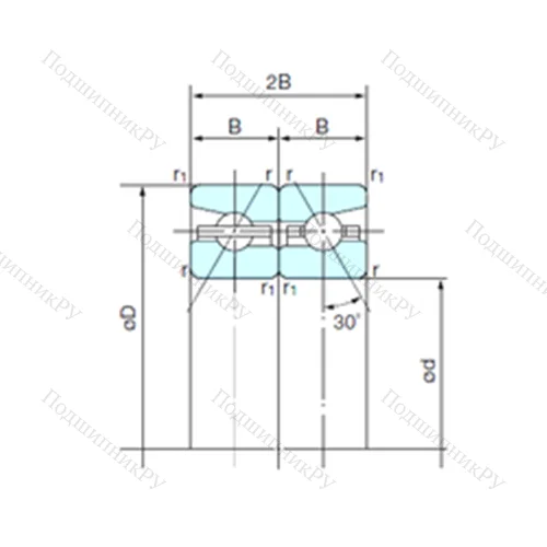 Подшипник шариковый радиально-упорный спаренный 75TAH 10DB