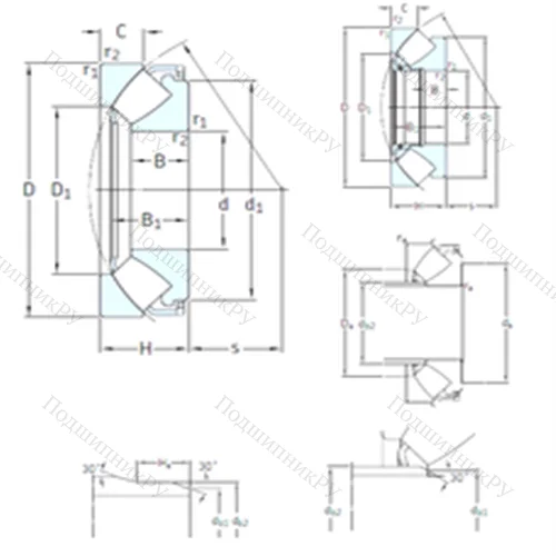 Подшипник роликовый упорно-радиальный 29460E от производителя  SKF Подшипник роликовый упорно-радиальный 29460E от производителя  SKF