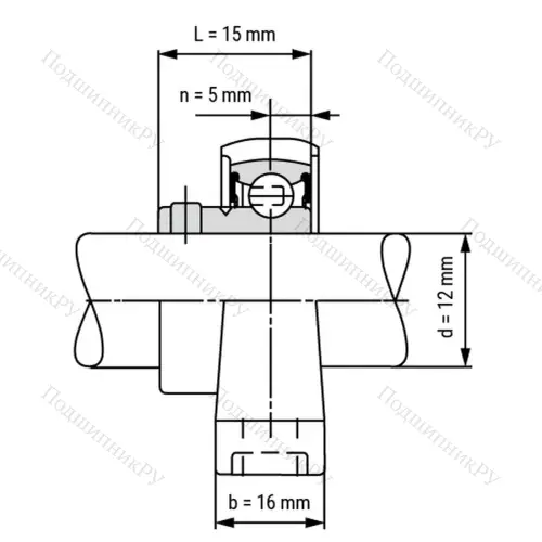 Подшипниковый узел KP 001-ST - Вал: 12 мм от производителя  LPZ