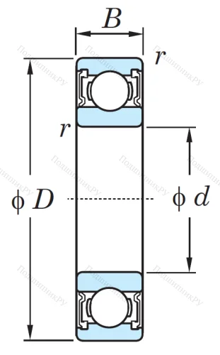 Однорядный шариковый подшипник 6217 2RS C 3 от производителя  KOYO