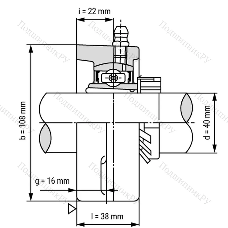 Подшипниковый узел UKFL 209+H 2309 - Вал: 40 мм