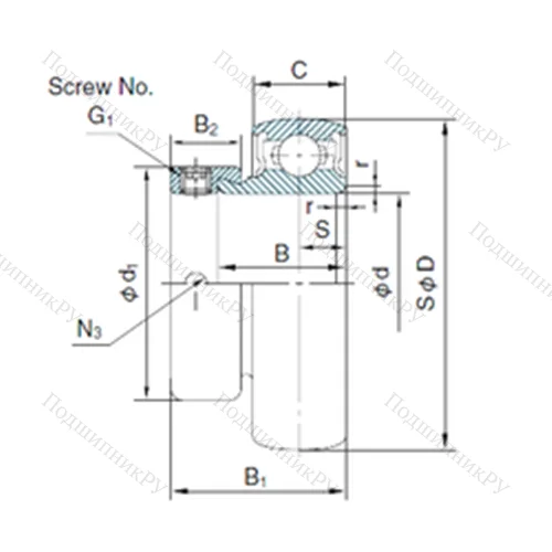 Подшипник шариковый радиальный MU 003+ER
