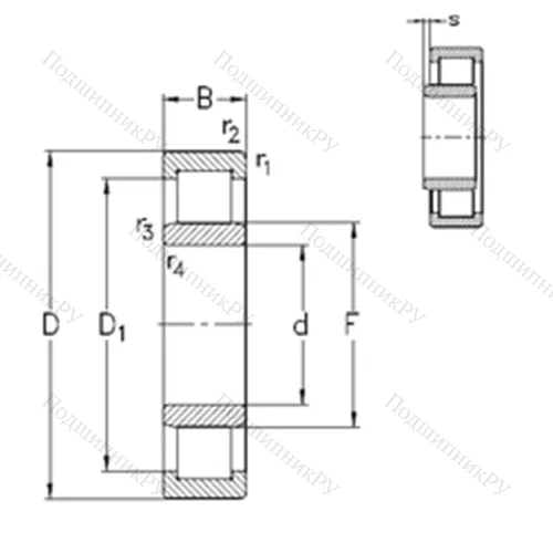 Подшипник роликовый радиальный NU 2232-E-MA 6