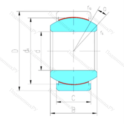 Подшипник скольжения сферический GEG 20ET-2RS