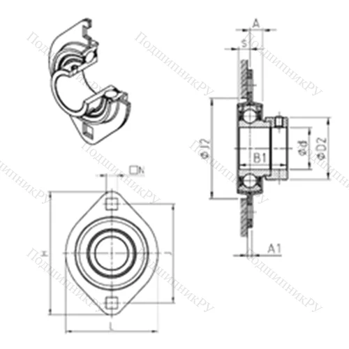 Подшипниковый узел шариковый радиальный ESPFL 208