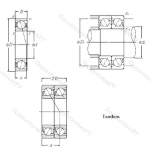 Подшипник шариковый радиально-упорный 7316DT от производителя  NTN