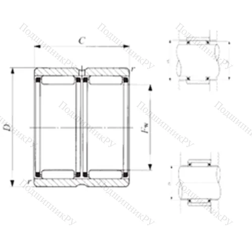 Подшипник игольчатый радиальный RNAFW 253732