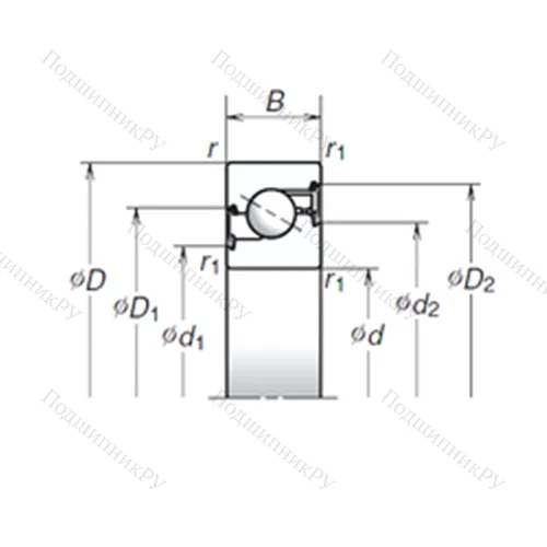 Подшипник шариковый упорно-радиальный 35TAC 72BDDG от производителя  NSK Подшипник шариковый упорно-радиальный 35TAC 72BDDG от производителя  NSK