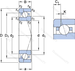 Подшипник 7017 CE/P 4AH 1