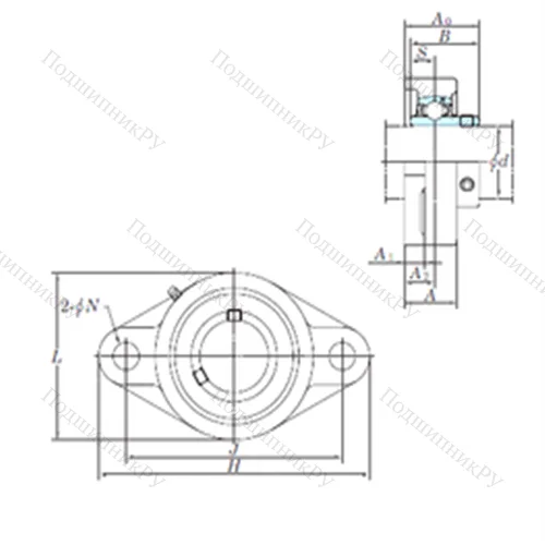 Подшипниковый узел шариковый радиальный UCFL 211-34