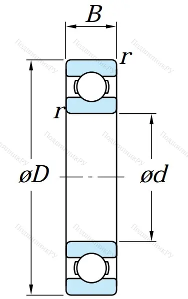 Однорядный шариковый подшипник 6017 CM