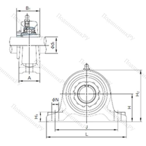 Подшипниковый узел шариковый радиальный UKIP 320+H 2320