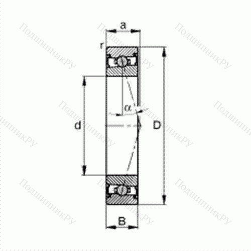 Подшипник шпиндельный HCS 71908-C-T-P 4S от производителя  FAG Подшипник шпиндельный HCS 71908-C-T-P 4S от производителя  FAG